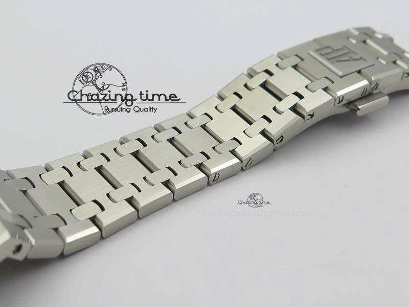 Lady Royal Oak 33mm 15000 SS JF 1:1 Best Edition Black Textured Dial On SS Bracelet Ronda Quartz Efficient 5056
