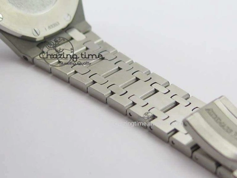 Lady Royal Oak 33mm 15000 SS JF 1:1 Best Edition Black Textured Dial On SS Bracelet Ronda Quartz Efficient 5056