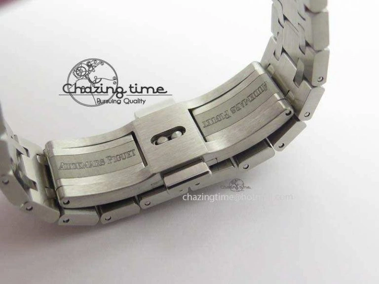 Lady Royal Oak 33mm 15000 SS JF 1:1 Best Edition Black Textured Dial On SS Bracelet Ronda Quartz Efficient 5056