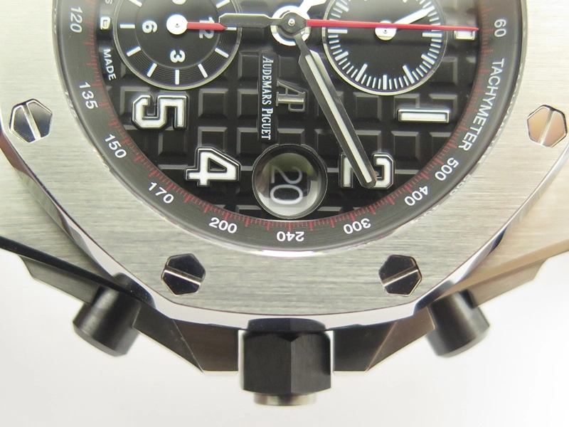 Lady Royal Oak 33mm 15000 SS JF 1:1 Best Edition Black Textured Dial On SS Bracelet Ronda Quartz Efficient 5056