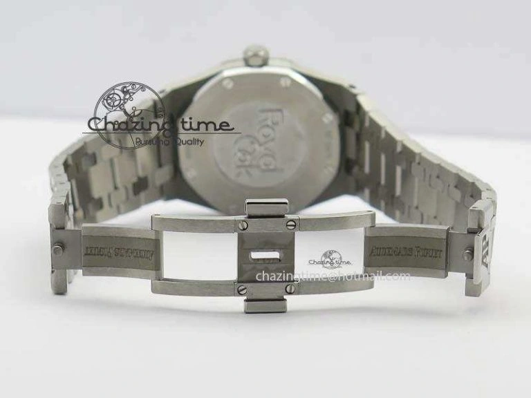 Lady Royal Oak 33mm 15000 SS JF 1:1 Best Edition Black Textured Dial On SS Bracelet Ronda Quartz Efficient 5056