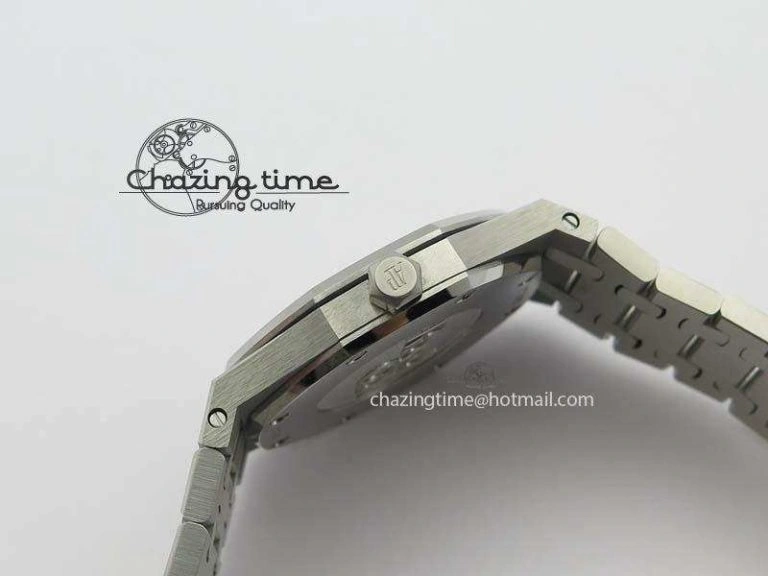 Minimalist Lady Royal Oak 33mm 15000 SS JF 1:1 Best Edition White Textured Dial On SS Bracelet Ronda Quartz 10779
