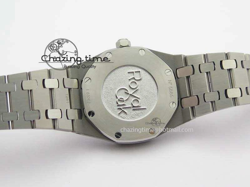 Minimalist Lady Royal Oak 33mm 15000 SS JF 1:1 Best Edition White Textured Dial On SS Bracelet Ronda Quartz 10779