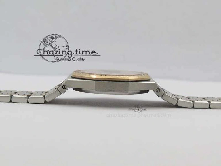Lady Royal Oak 33mm 15000 SS RG JF 1:1 Best Edition White Dial Dia Bezel On SS RG Bracelet Ronda Quartz Timeless 5033
