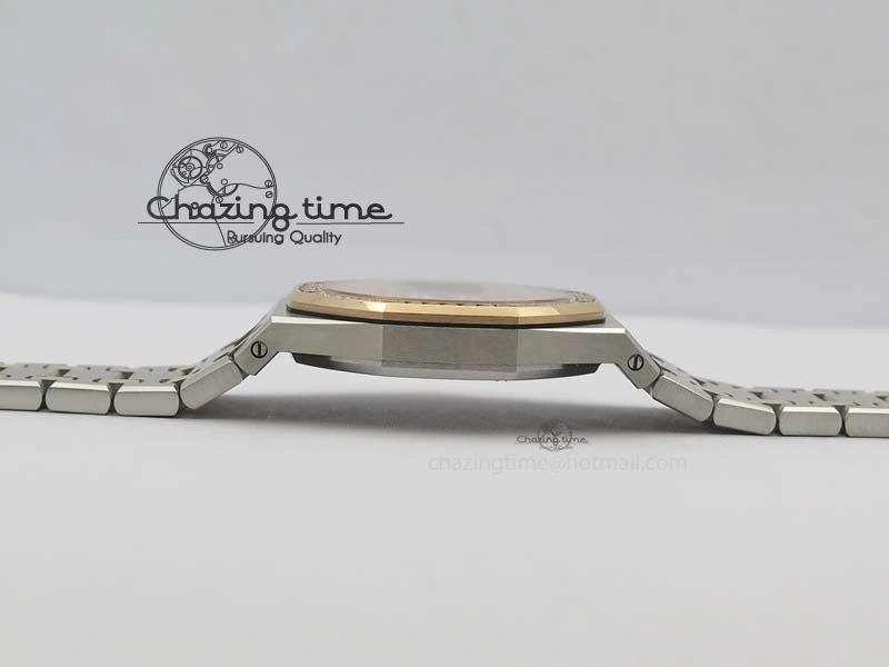 Lady Royal Oak 33mm 15000 SS RG JF 1:1 Best Edition White Dial Dia Bezel On SS RG Bracelet Ronda Quartz Timeless 5033