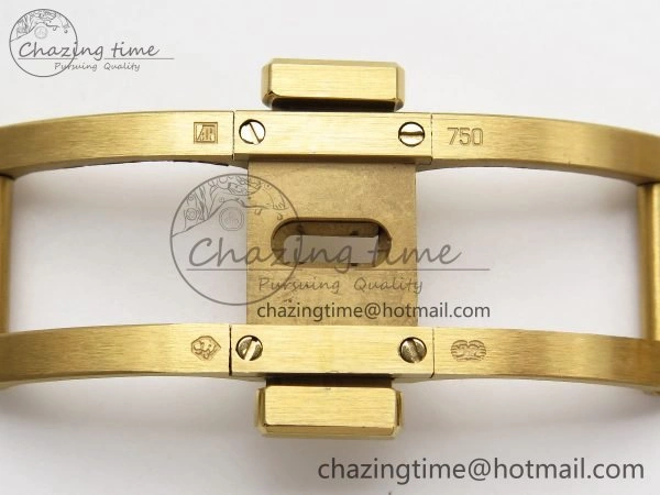 UrbanChic Lady Royal Oak 33mm 67651 Diamonds Bezel YG ZF 1:1 Best Edition White Textured Dial on YG Bracelet RONDA Quartz 4477