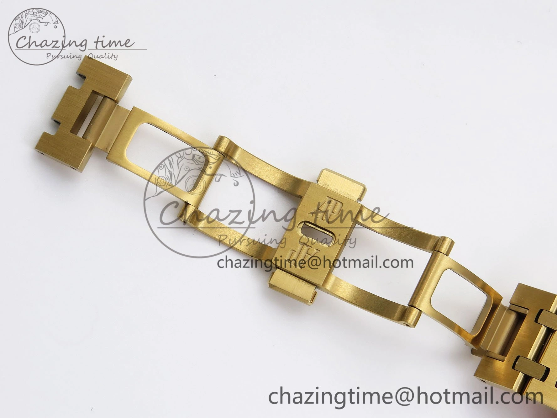 UrbanChic Lady Royal Oak 33mm 67651 Diamonds Bezel YG ZF 1:1 Best Edition White Textured Dial on YG Bracelet RONDA Quartz 4477