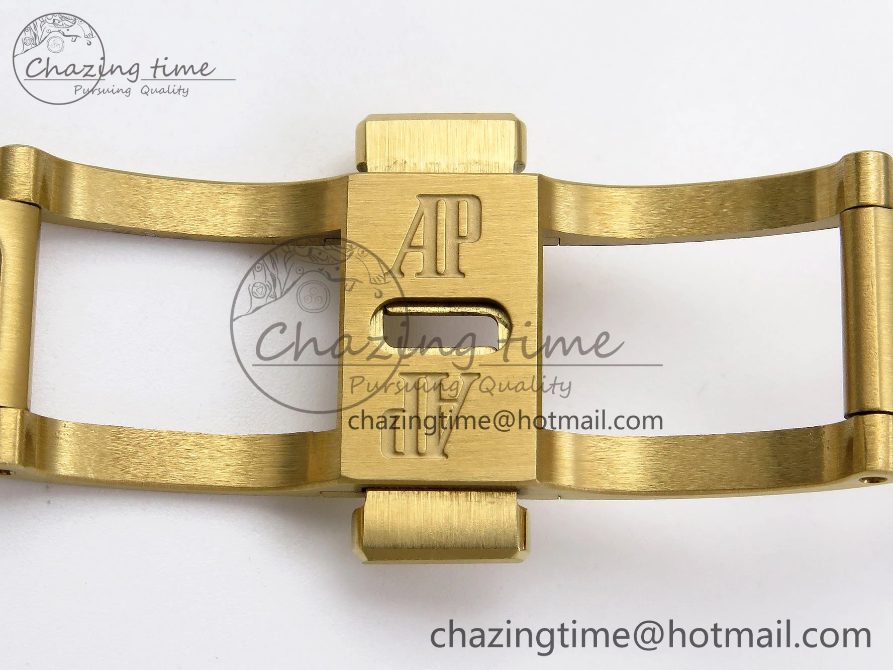 UrbanChic Lady Royal Oak 33mm 67651 Diamonds Bezel YG ZF 1:1 Best Edition White Textured Dial on YG Bracelet RONDA Quartz 4477