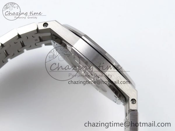 Lady Royal Oak 33mm 67651 Diamonds SS ZF 1:1 Best Edition Black Textured Dial on SS Bracelet RONDA Quartz Elegant 10095