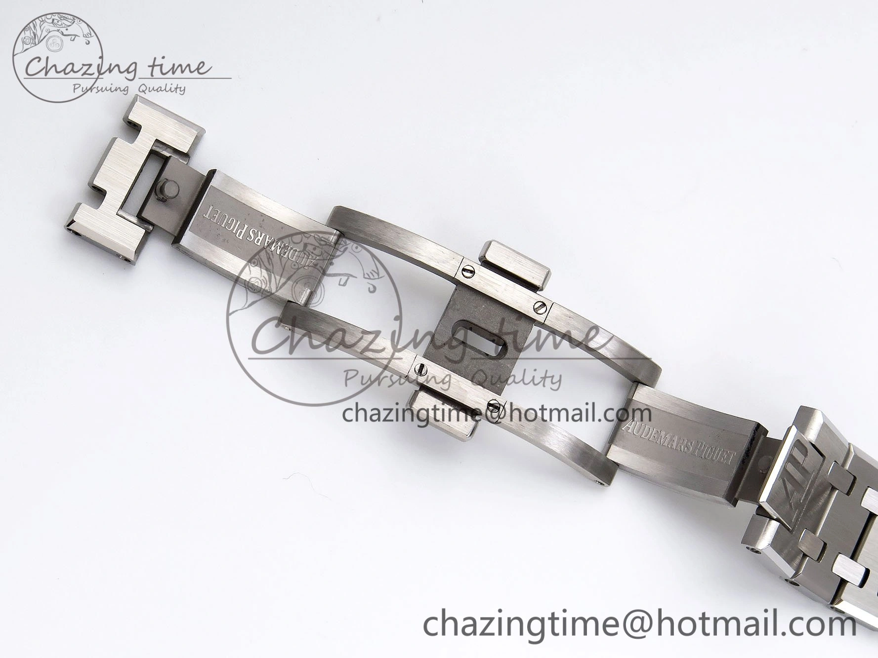 EasyMatch Lady Royal Oak 33mm 67651 Diamonds SS ZF 1:1 Best Edition Blue Textured Dial on SS Bracelet RONDA Quartz 10091