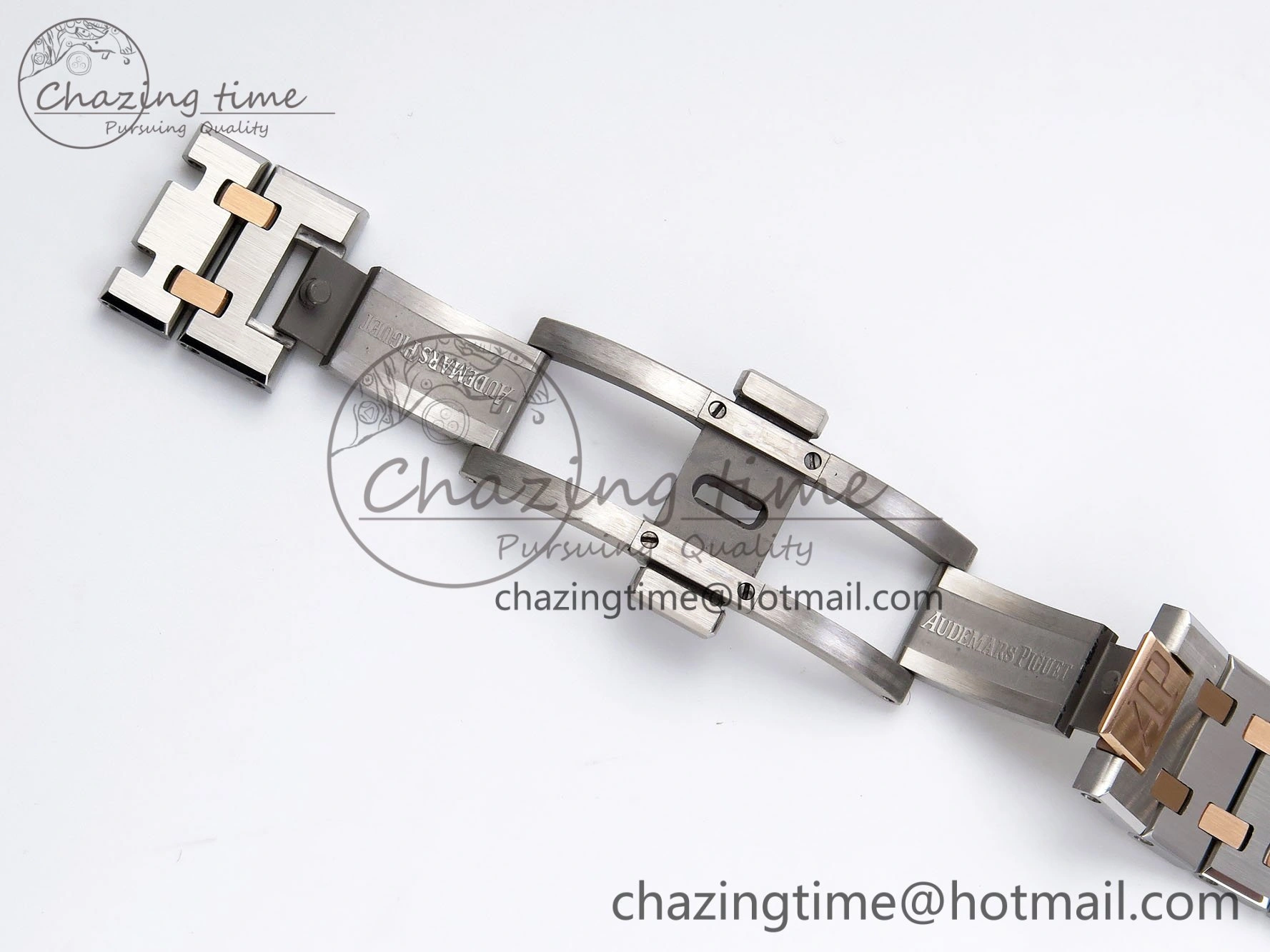 TopPick Lady Royal Oak 33mm 67651 Diamonds bezel SS RG ZF 1:1 Best Edition White Textured Dial on SS RG Bracelet RONDA Quartz 10096