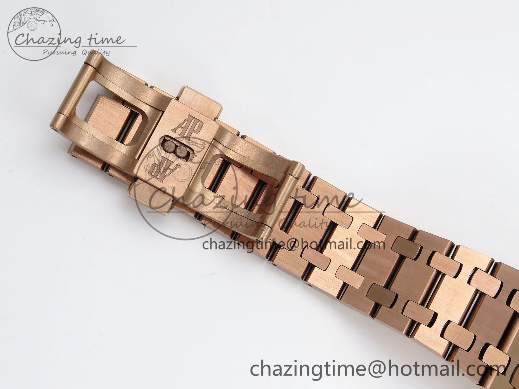 Lady Royal Oak 33mm 67651 RG ZF 1:1 Best Edition Blue Textured Dial on RG Bracelet RONDA Quartz Elegant 10084