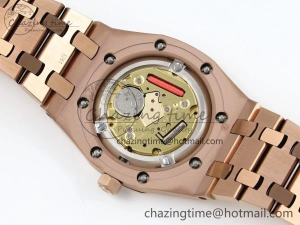 Lady Royal Oak 33mm 67651 RG ZF 1:1 Best Edition RG Textured Dial on RG Bracelet RONDA Quartz Lightweight 10086