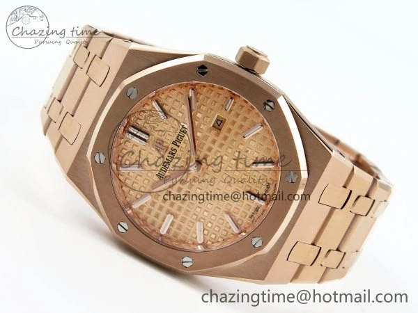Lady Royal Oak 33mm 67651 RG ZF 1:1 Best Edition RG Textured Dial on RG Bracelet RONDA Quartz Lightweight 10086