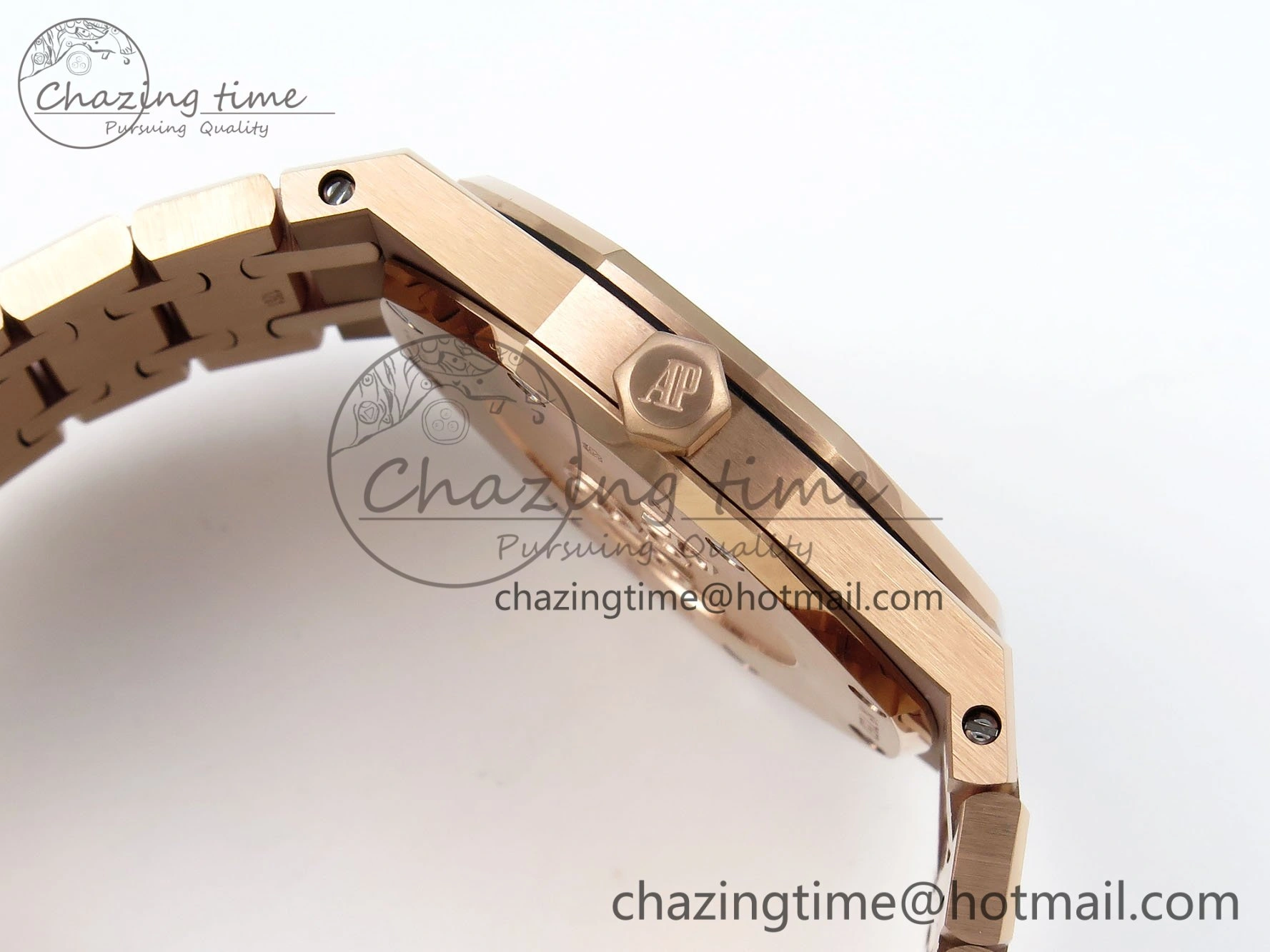 Lady Royal Oak 33mm 67651 RG ZF 1:1 Best Edition RG Textured Dial on RG Bracelet RONDA Quartz Lightweight 10086