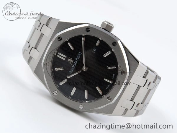UrbanStyle Lady Royal Oak 33mm 67651 SS ZF 1:1 Best Edition Black Textured Dial on SS Bracelet RONDA Quartz 4487