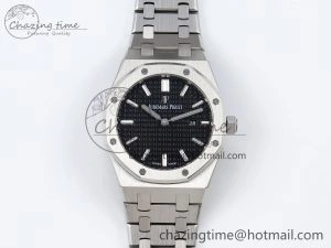 UrbanStyle Lady Royal Oak 33mm 67651 SS ZF 1:1 Best Edition Black Textured Dial on SS Bracelet RONDA Quartz 4487