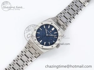 Lady Royal Oak 33mm 67651 SS ZF 1:1 Best Edition Blue Textured Dial on SS Bracelet RONDA Quartz Unique 10092