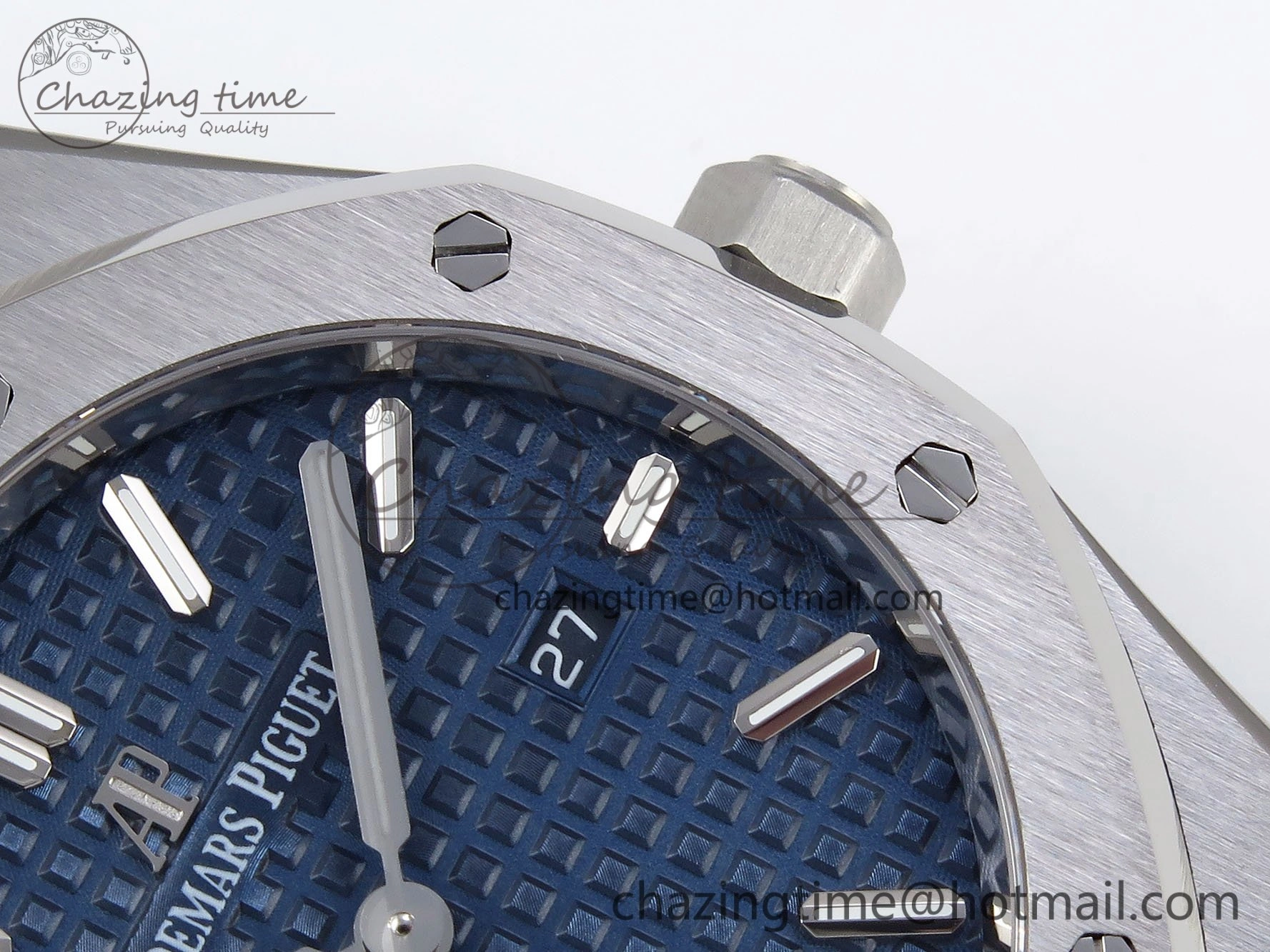 Lady Royal Oak 33mm 67651 SS ZF 1:1 Best Edition Blue Textured Dial on SS Bracelet RONDA Quartz Unique 10092