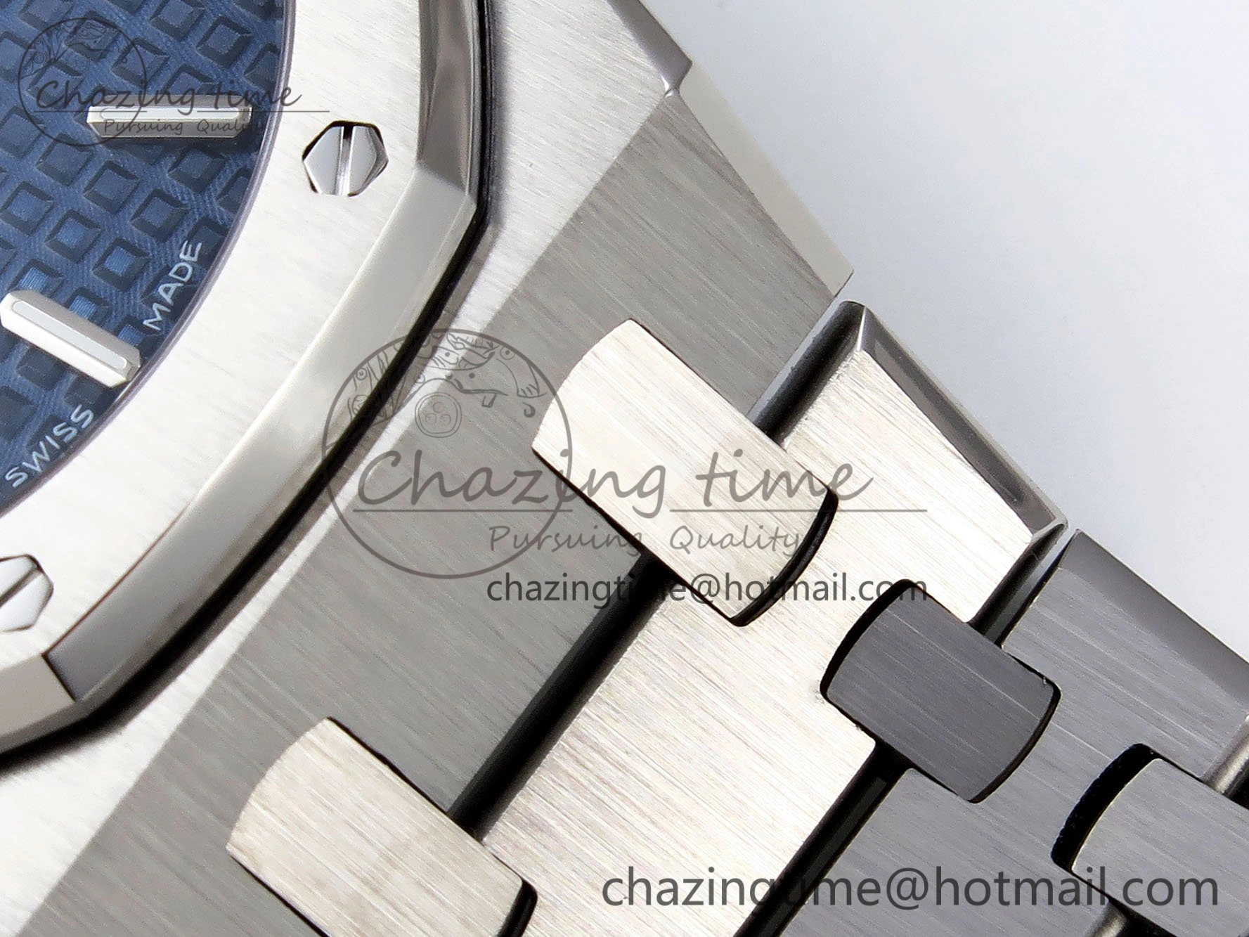 Lady Royal Oak 33mm 67651 SS ZF 1:1 Best Edition Blue Textured Dial on SS Bracelet RONDA Quartz Unique 10092