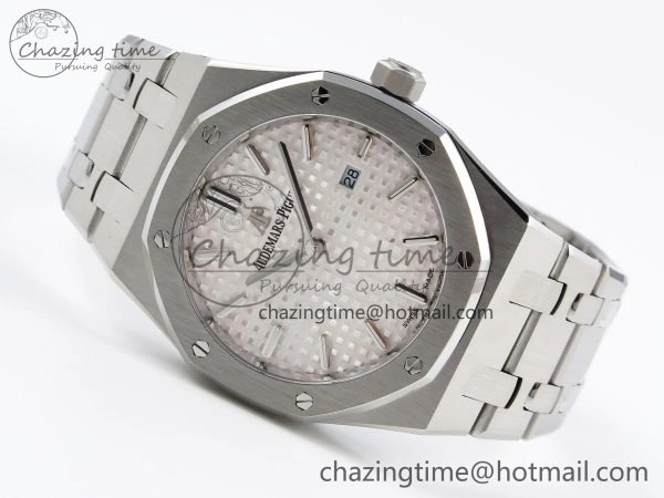 Contemporary Lady Royal Oak 33mm 67651 SS ZF 1:1 Best Edition White Textured Dial on SS Bracelet RONDA Quartz 10090