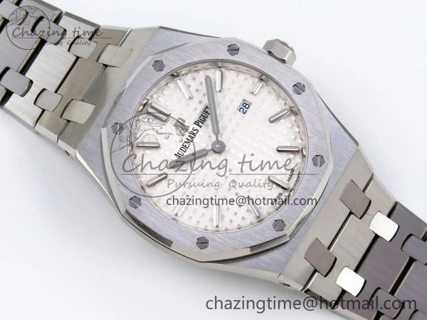 Contemporary Lady Royal Oak 33mm 67651 SS ZF 1:1 Best Edition White Textured Dial on SS Bracelet RONDA Quartz 10090