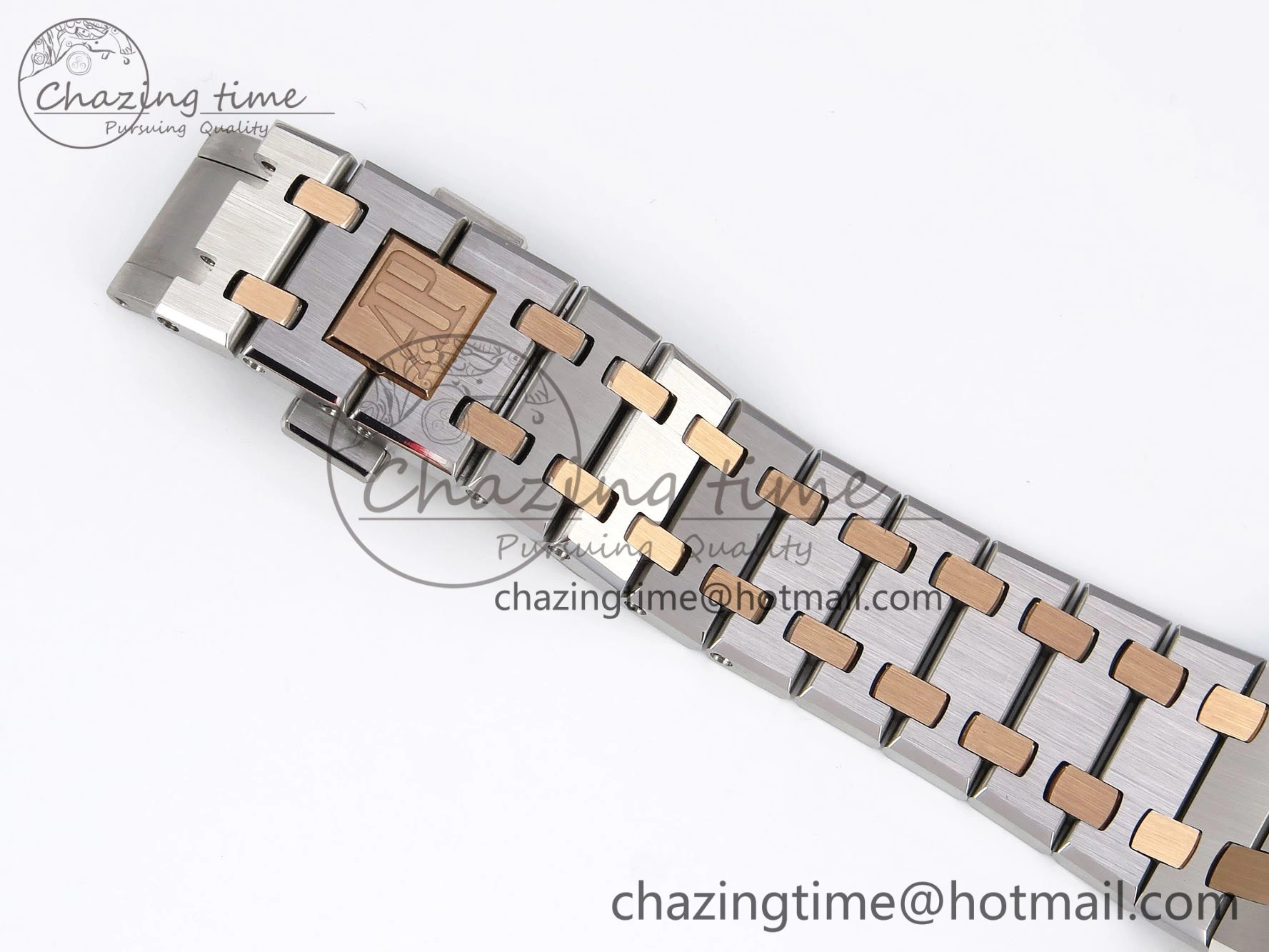 Lady Royal Oak 33mm 67651 SS RG ZF 1:1 Best Edition White Textured Dial on SS RG Bracelet RONDA Quartz Efficient 4489