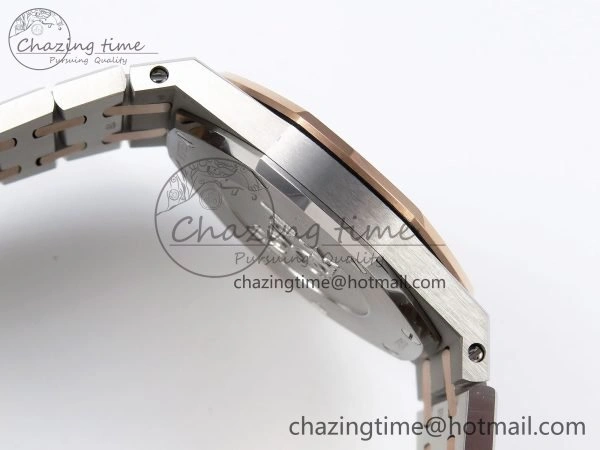 Lady Royal Oak 33mm 67651 SS RG ZF 1:1 Best Edition White Textured Dial on SS RG Bracelet RONDA Quartz Efficient 4489