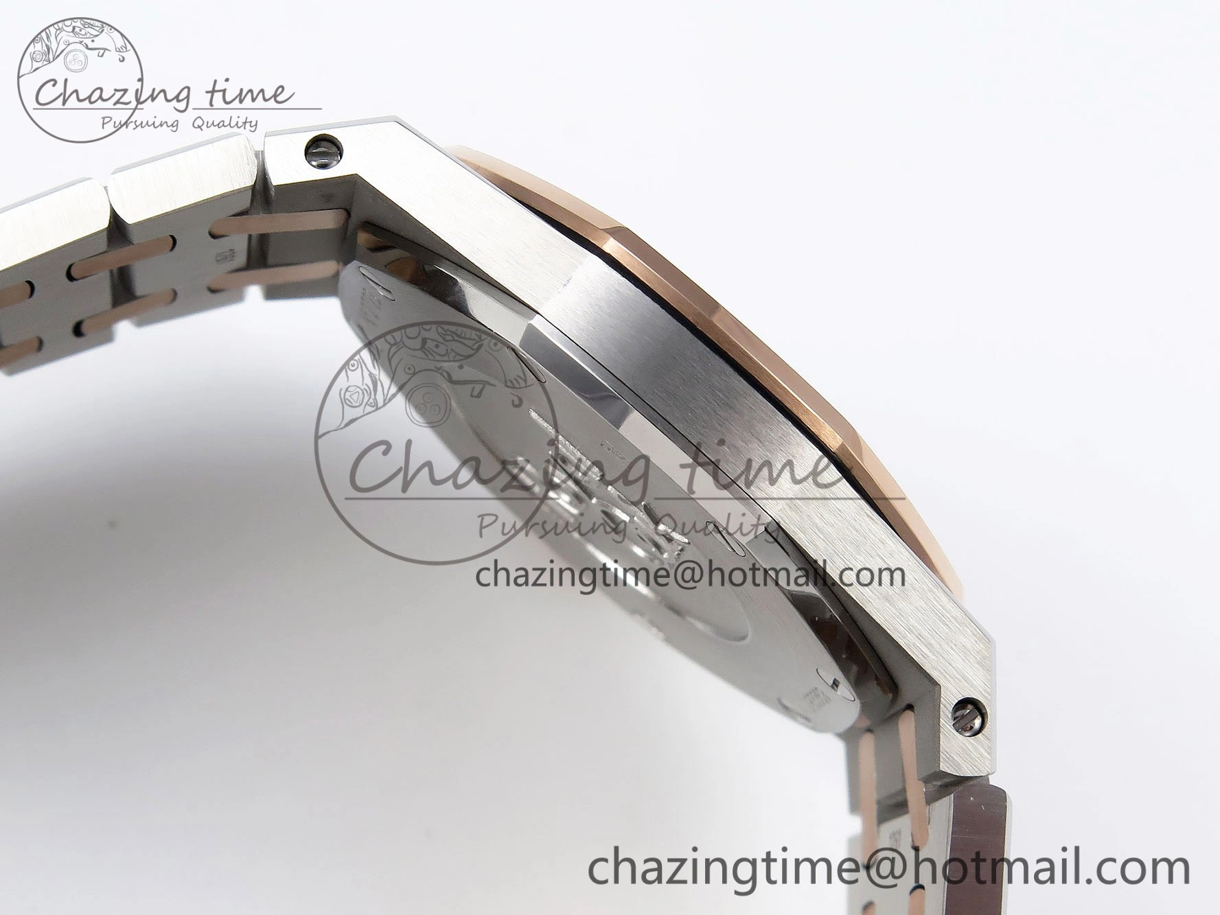 Lady Royal Oak 33mm 67651 SS RG ZF 1:1 Best Edition White Textured Dial on SS RG Bracelet RONDA Quartz Efficient 4489