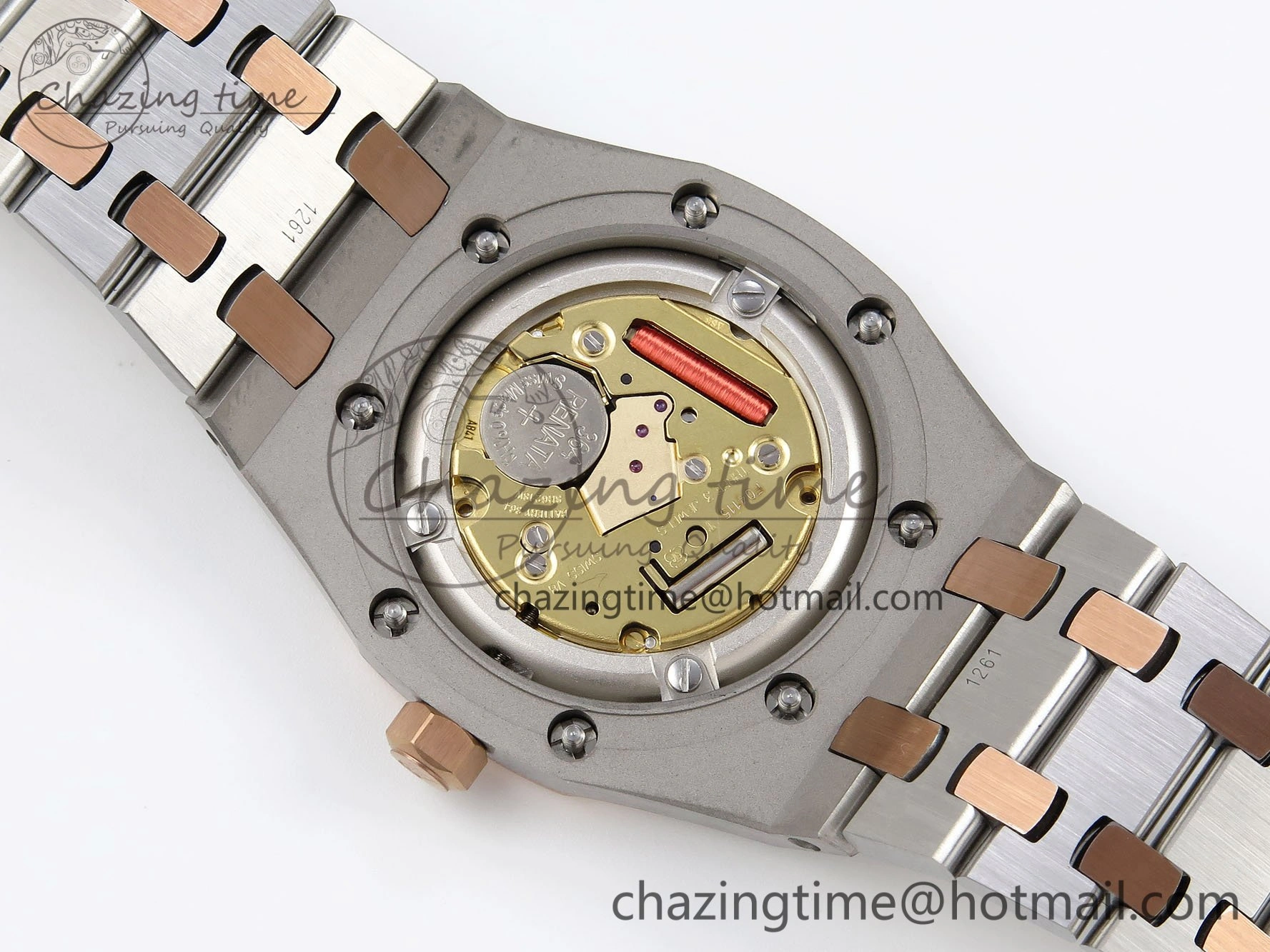 Lady Royal Oak 33mm 67651 SS RG ZF 1:1 Best Edition White Textured Dial on SS RG Bracelet RONDA Quartz Efficient 4489