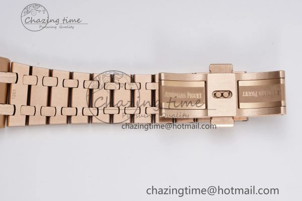 Sporty Lady Royal Oak 33mm RG Diamonds Bezel JJF 1:1 Best Edition Black Dial on RG Bracelet ETA Quartz 4635