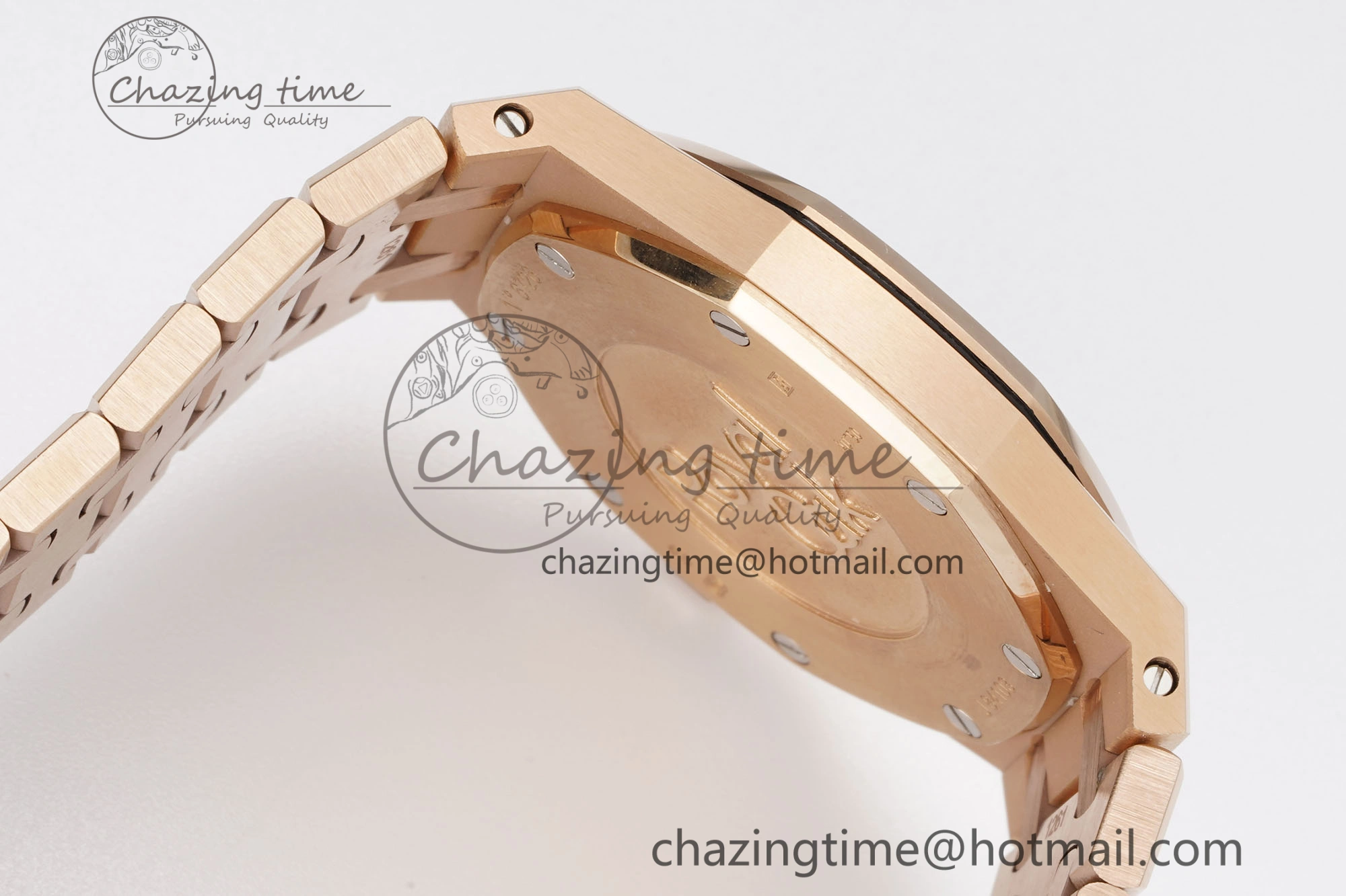 Lady Royal Oak 33mm RG Diamonds Bezel JJF 1:1 Best Edition Brown Dial on RG Bracelet ETA Quartz Versatile 4633