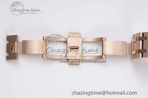 Lady Royal Oak 33mm RG Diamonds Bezel JJF 1:1 Best Edition Brown Dial on RG Bracelet ETA Quartz Versatile 4633