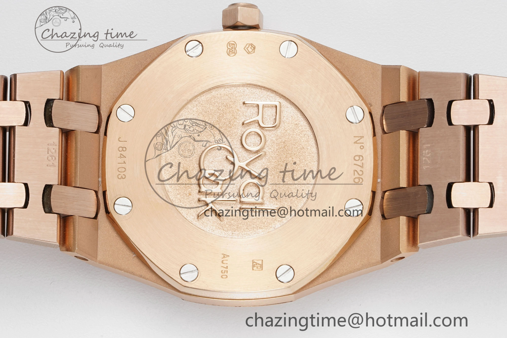 Lady Royal Oak 33mm RG Diamonds Bezel JJF 1:1 Best Edition White Dial on RG Bracelet ETA Quartz Attractive 10141