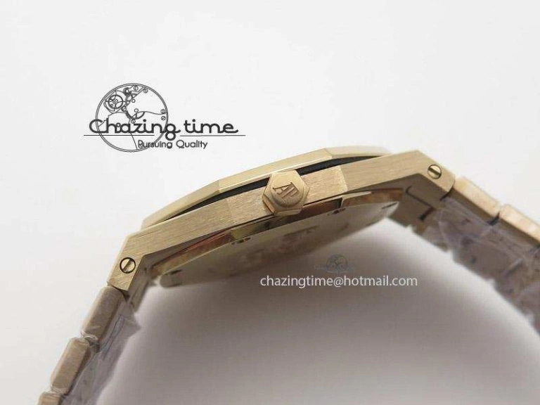 Practical Lady Royal Oak 33mm RG Silver Dial Diamonds Bezel on RG Bracelet RONDA Quartz 5133