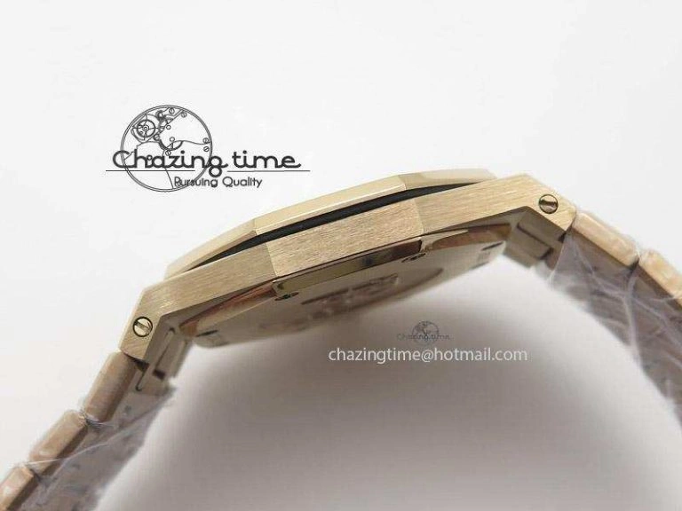 Practical Lady Royal Oak 33mm RG Silver Dial Diamonds Bezel on RG Bracelet RONDA Quartz 5133
