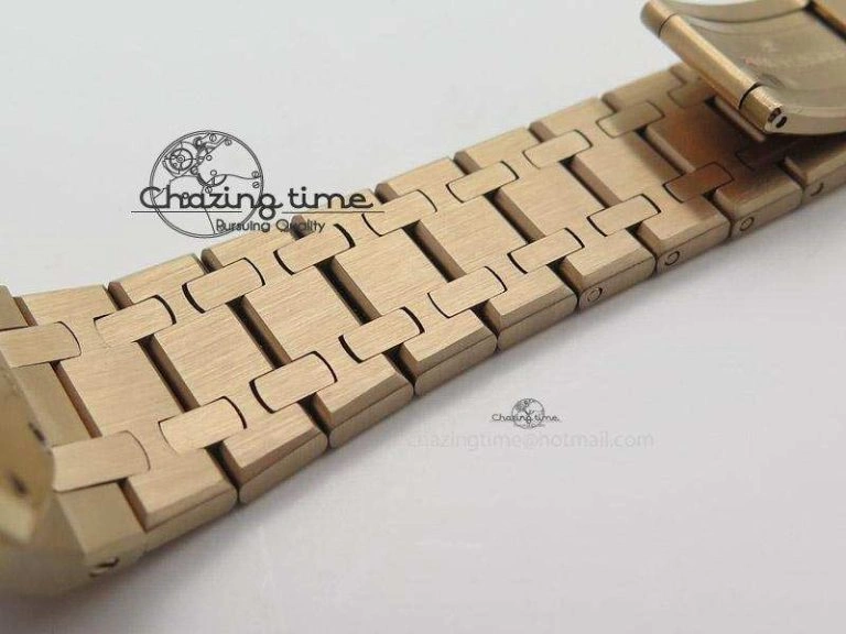 Practical Lady Royal Oak 33mm RG Silver Dial Diamonds Bezel on RG Bracelet RONDA Quartz 5133
