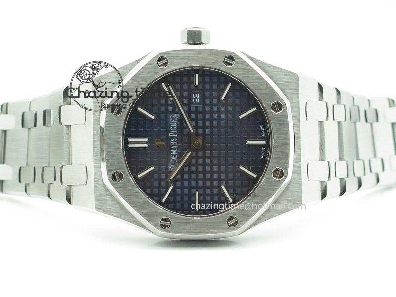 Lady Royal Oak 33mm SS Blue Textured Dial on SS Bracelet RONDA Quartz Stretchable 5146