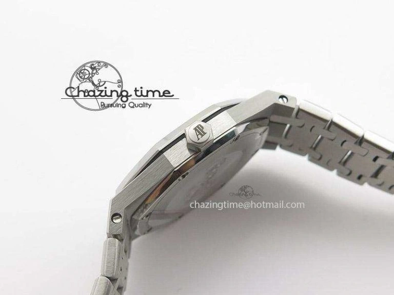 Lady Royal Oak 33mm SS Blue Textured Dial on SS Bracelet RONDA Quartz Stretchable 5146