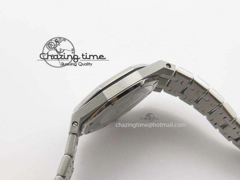 Lady Royal Oak 33mm SS Blue Textured Dial on SS Bracelet RONDA Quartz Stretchable 5146