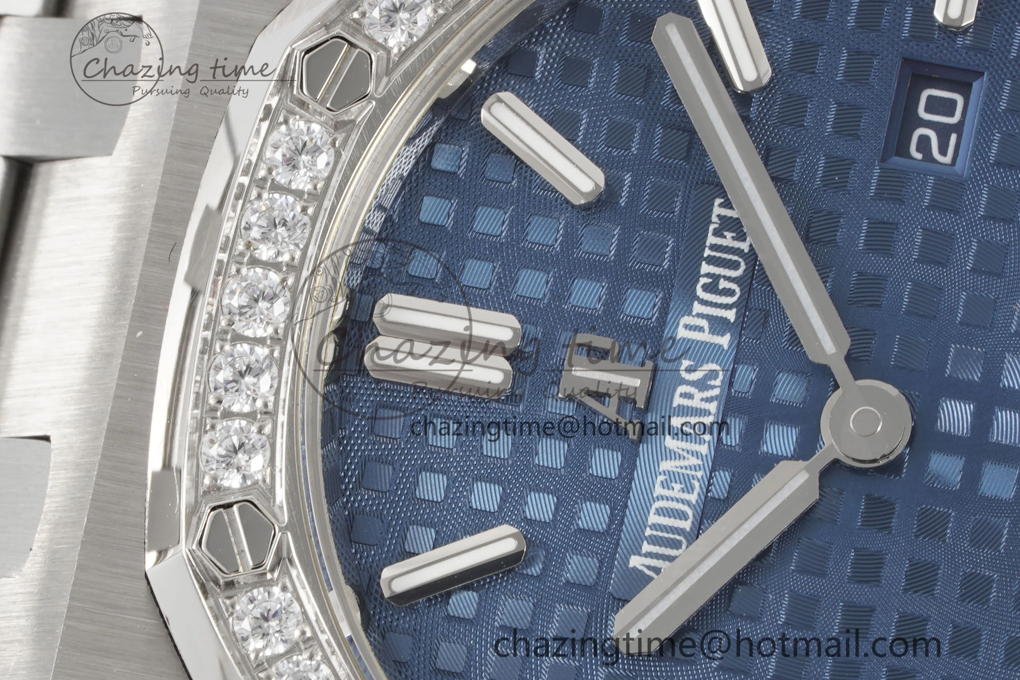 Lightweight Lady Royal Oak 33mm SS Diamonds Bezel JJF 1:1 Best Edition Blue Dial on SS Bracelet ETA Quartz 10145
