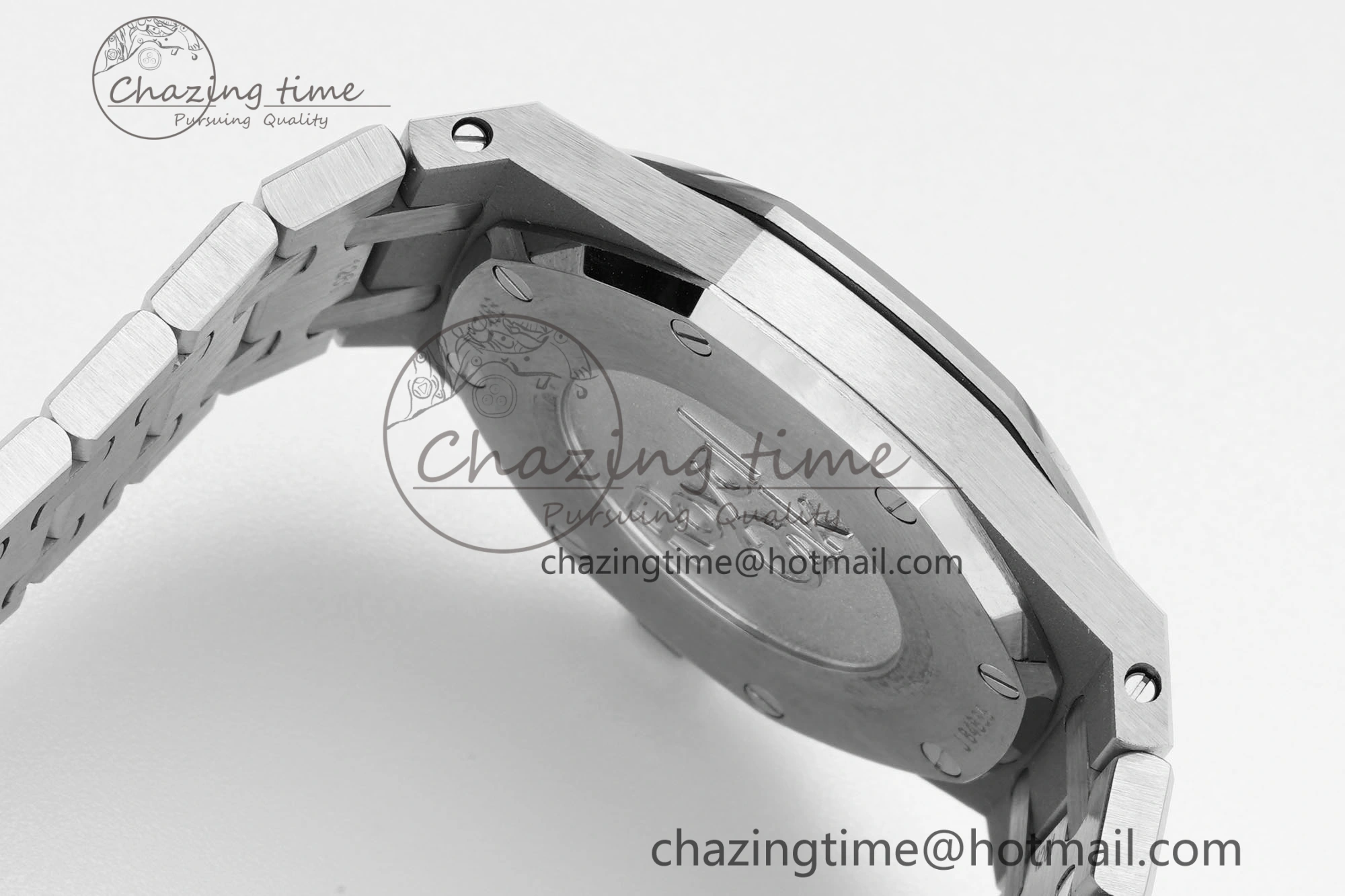 Lady Royal Oak 33mm SS Diamonds Bezel JJF 1:1 Best Edition Cream Dial on SS Bracelet ETA Quartz Stretchable 10143