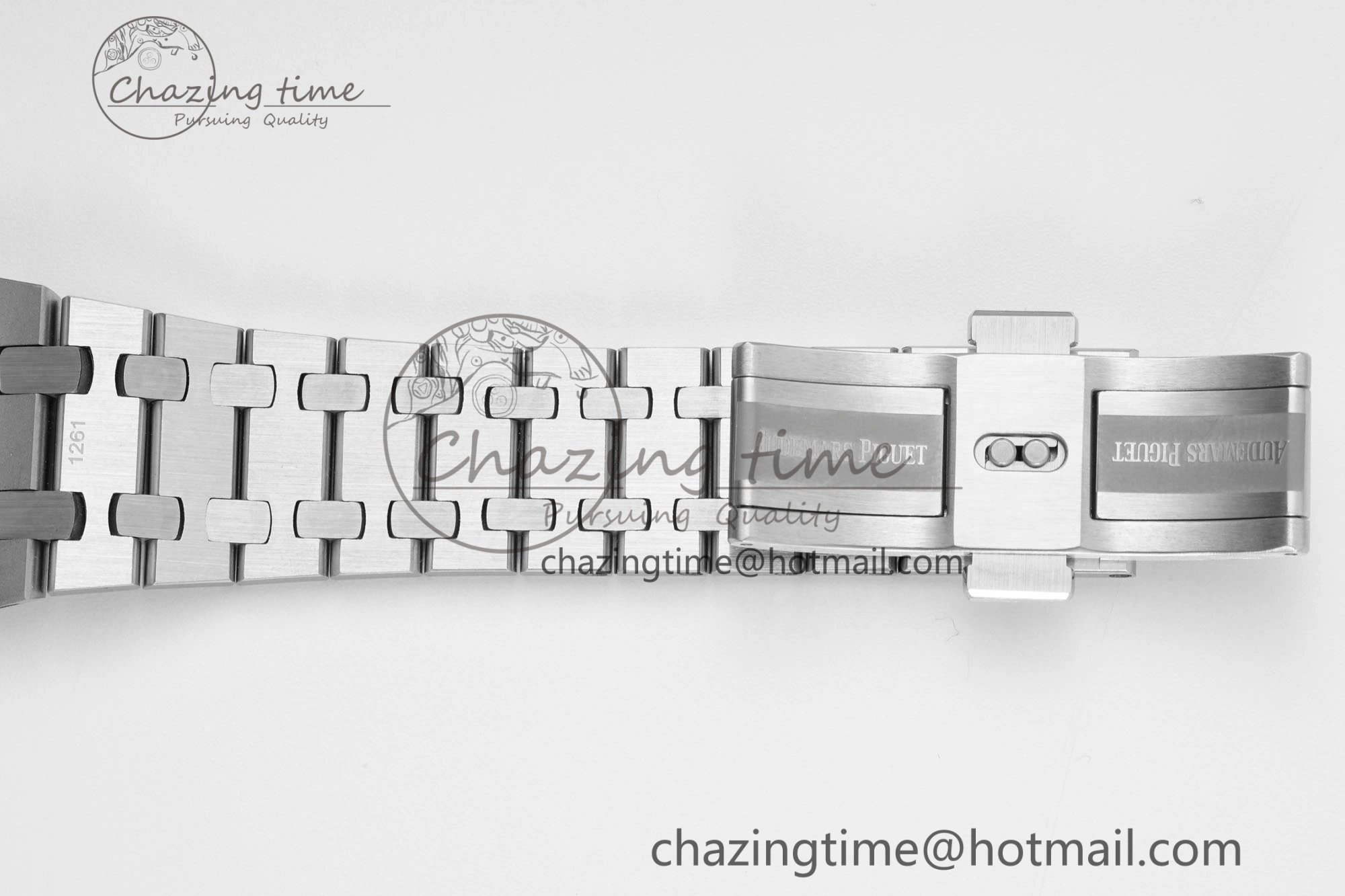 Lady Royal Oak 33mm SS Diamonds Bezel JJF 1:1 Best Edition Cream Dial on SS Bracelet ETA Quartz Stretchable 10143