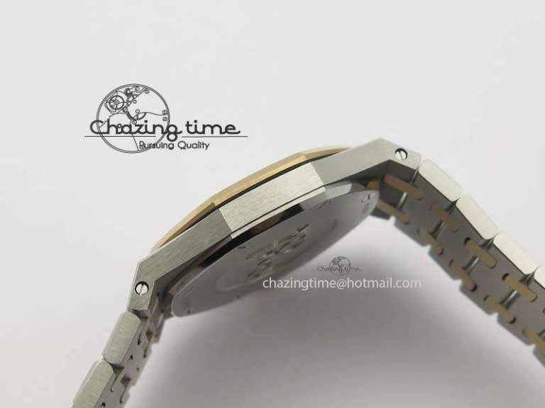 Seasonal Lady Royal Oak 33mm SS JF 1:1 Best Edition RG Bezel Silver Textured Dial On SS RG Bracelet Swiss Quartz 5039