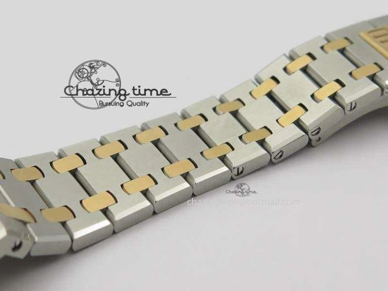 Seasonal Lady Royal Oak 33mm SS JF 1:1 Best Edition RG Bezel Silver Textured Dial On SS RG Bracelet Swiss Quartz 5039