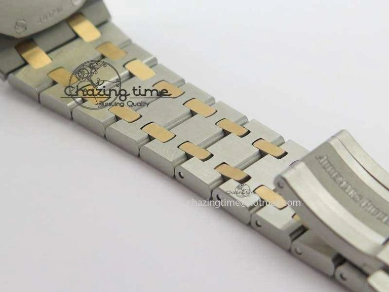 Seasonal Lady Royal Oak 33mm SS JF 1:1 Best Edition RG Bezel Silver Textured Dial On SS RG Bracelet Swiss Quartz 5039