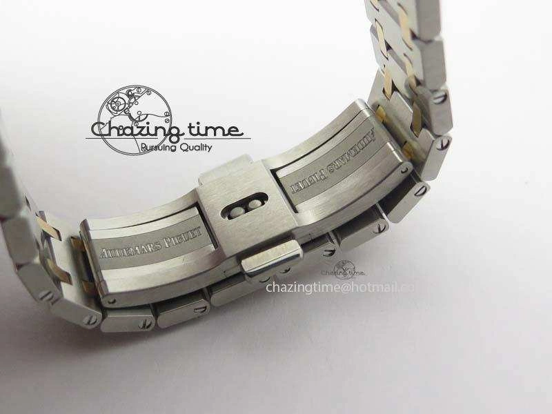 Seasonal Lady Royal Oak 33mm SS JF 1:1 Best Edition RG Bezel Silver Textured Dial On SS RG Bracelet Swiss Quartz 5039