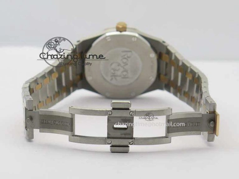 Seasonal Lady Royal Oak 33mm SS JF 1:1 Best Edition RG Bezel Silver Textured Dial On SS RG Bracelet Swiss Quartz 5039