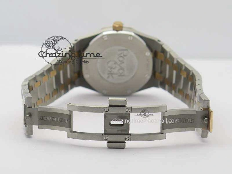 Seasonal Lady Royal Oak 33mm SS JF 1:1 Best Edition RG Bezel Silver Textured Dial On SS RG Bracelet Swiss Quartz 5039
