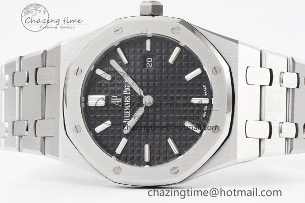 Lady Royal Oak 33mm SS JJF 1:1 Best Edition Black Dial on SS Bracelet ETA Quartz Sleek 4645